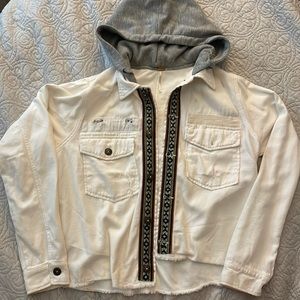 Free people hooded white jacket